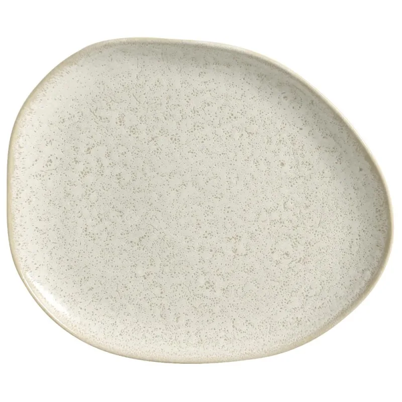 Conjunto com 6 Pratos Raso Oval Orgânico Vanilla 31x24x2,5cm - Porto Brasil Cerâmica - Utilidades Domesticas