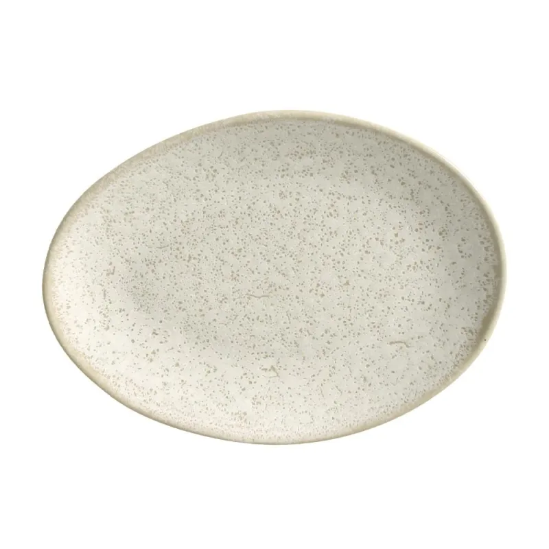 Conjunto com 6 Pratos de Sobremesa Oval Orgânico Vanilla 22,5x16,5x2,5cm - Porto Brasil Cerâmica - Utilidades Domesticas