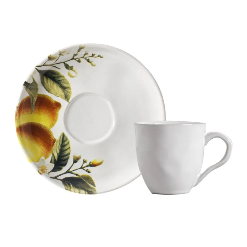 Conjunto com 6 Xícaras De Chá Orgânico 170ml com 6 Pires Bio Limonata