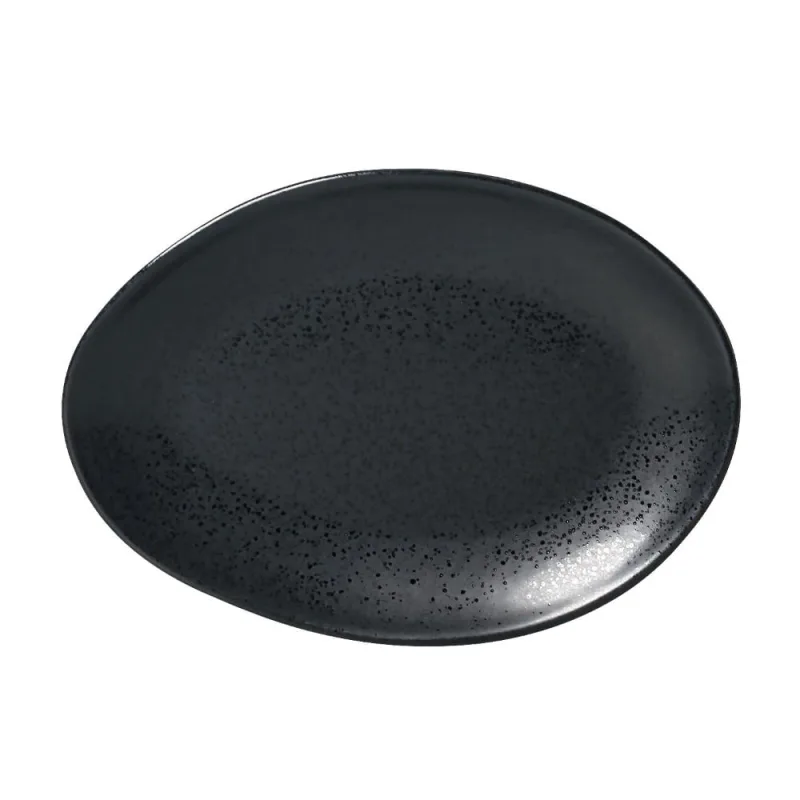 Conjunto com 6 Pratos de Sobremesa Oval Orgânico Eclipse 22,5x16,5x2,5cm - Porto Brasil Cerâmica