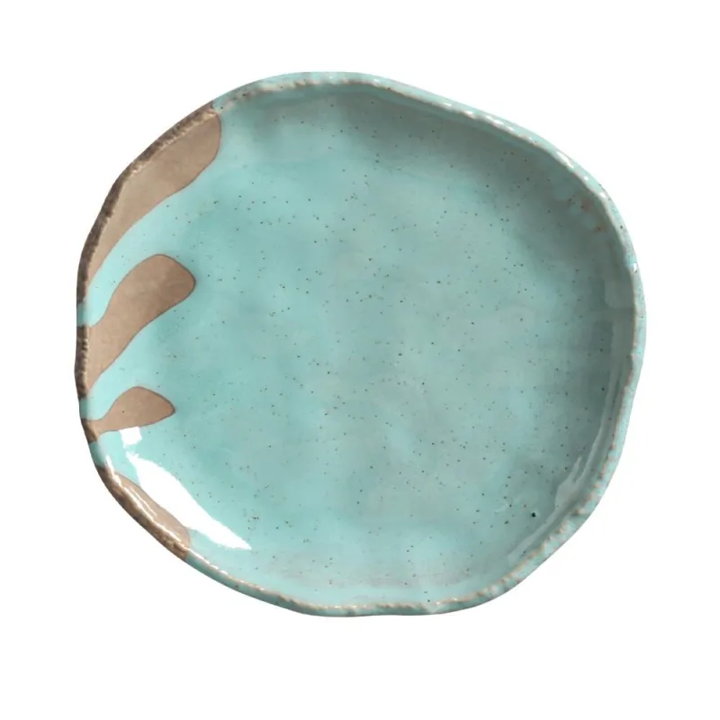 Conjunto com 4 Pratos de Sobremesa Orgânico Eco Atlântica Ø19cm - Porto Brasil Cerâmica - Utilidades Domesticas