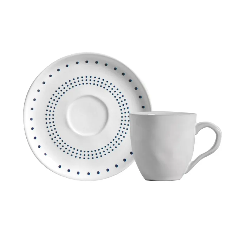 Conjunto com 6 Xícaras De Café com 6 Pires Bio Astral - Porto Brasil Cerâmica