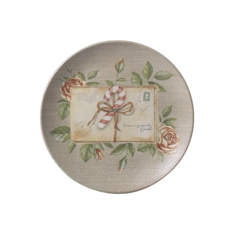 Conjunto com 6 Pratos de Sobremesa Coup Stoneware Postais de Natal Ø19,4cm - Porto Brasil Cerâmica
