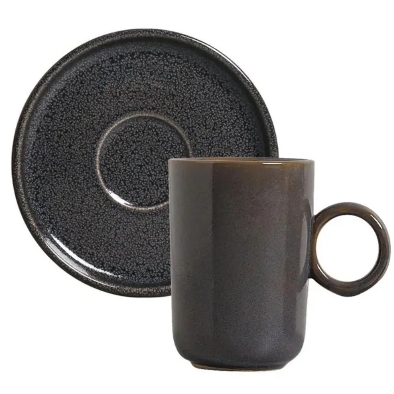 Xícara para Café e Pires Cerâmica 90ml Porto Brasil Avulso Basic Dove Cafezinho