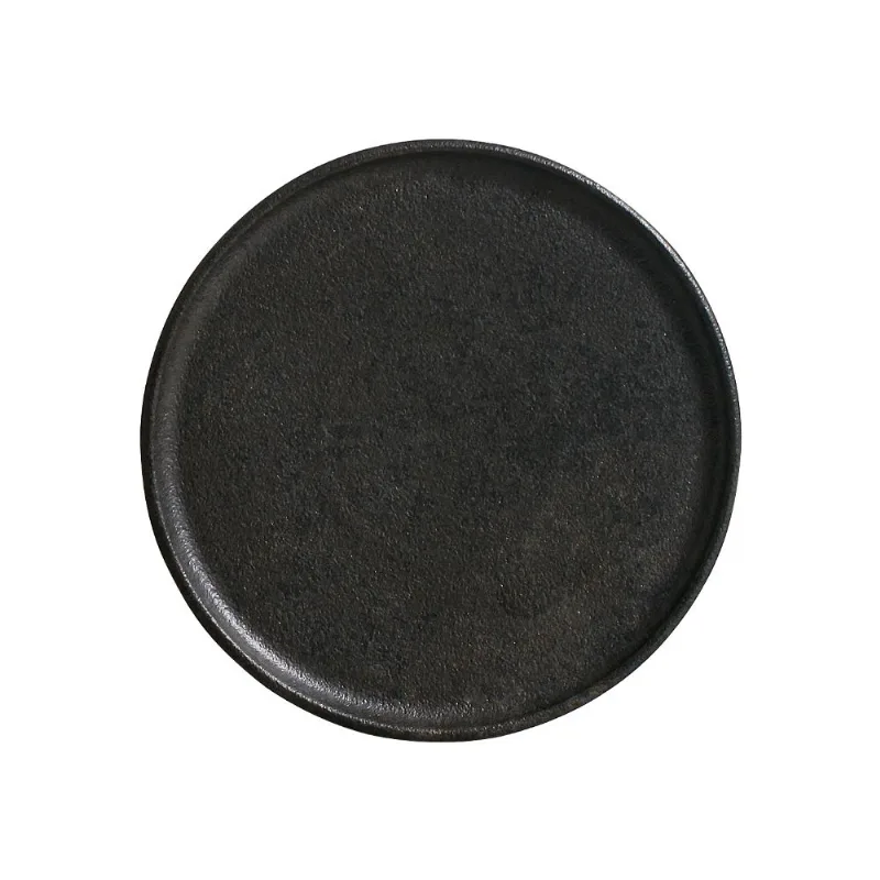 Prato Sobremesa Rust Cor Preto 19,5cm