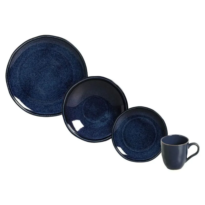 Aparelho de Jantar 16 Peças Daily Happy Azul Escuro Porto Brasil