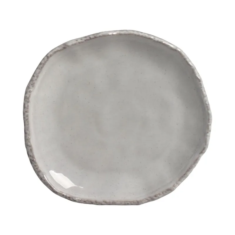 Conjunto com 4 Pratos de Sobremesa Orgânico Eco Quartzo Ø19cm - Porto Brasil Cerâmica