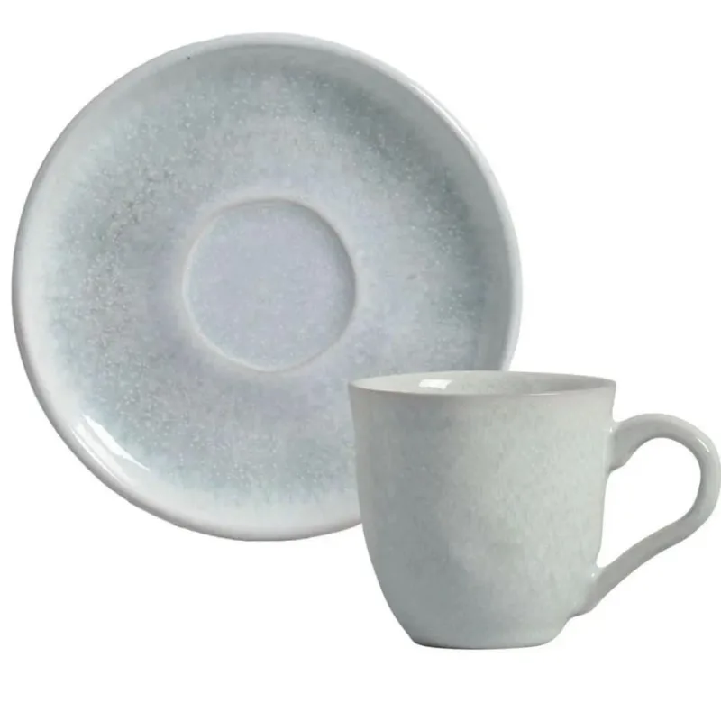 Xícara Chá Com Pires 170ml Bio Pietra Cinza Cerâmica Porto Brasil Cozinha Mesa Posta Avulsa