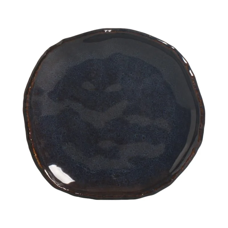 Conjunto com 4 Pratos de Sobremesa Orgânico Eco Safira Ø19cm - Porto Brasil Cerâmica - Utilidades Domesticas