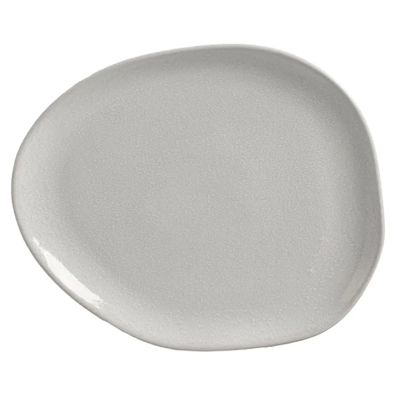 Conjunto com 6 Pratos Raso Oval Orgânico Luz 31x24x2,5cm - Porto Brasil Cerâmica