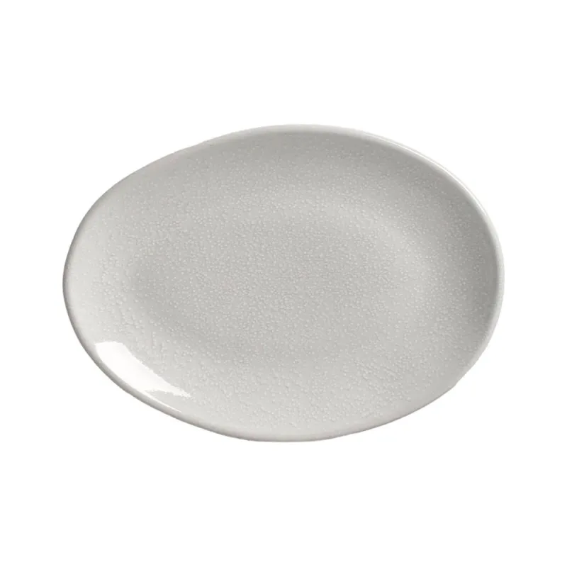 Conjunto com 6 Pratos de Sobremesa Oval Orgânico Luz 22,5x16,5x2,5cm - Porto Brasil Cerâmica - Utilidades Domesticas