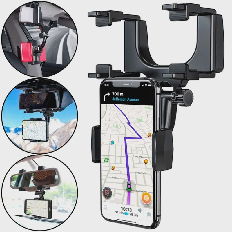 Suporte Celular Articulado Carro Encaixe Retrovisor BMG-21