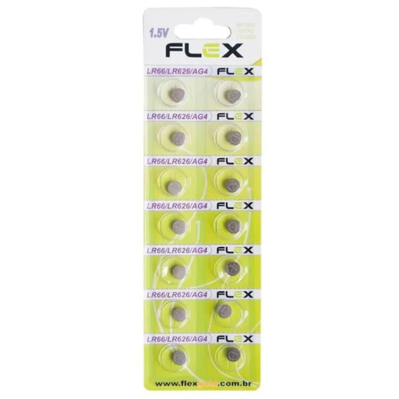 Bateria Botão 2 Flex LR66 Cartela com 14 Unidades - OUTRAS