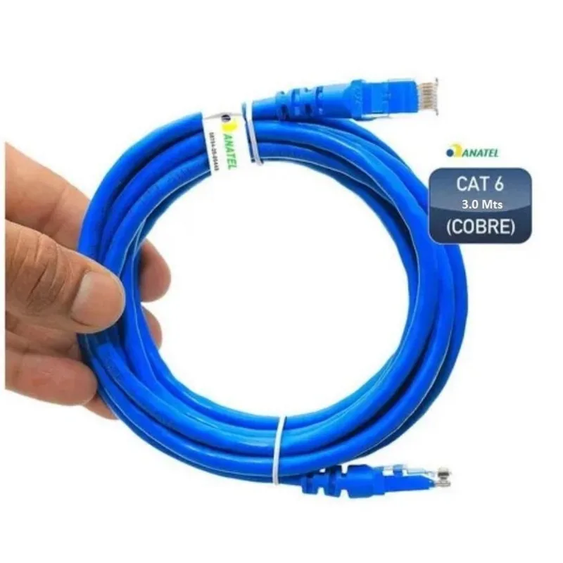 Cabo De Rede Cat 6 2 Metros 2m Patch Cord Rj45 Lan Internet - X-CELL