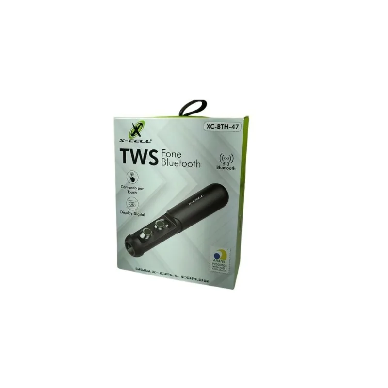 Fone TWS Bluetooth 5.3 C/ Case Digital - XC-BTH-47
