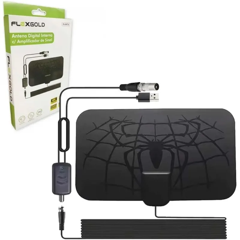 Antena Digital Interna Com Amplificador de Sinal FlexGold FX-ANT-8 - X-CELL