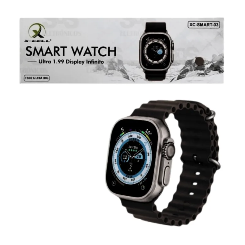 Relógio Smartwatch Ultra 1.99 Infinito XC-SMART-03 Preto - X-CELL