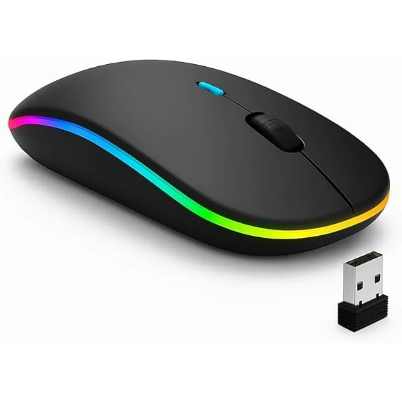 Mouse Sem Fio Recarregável Rgb Ergonômico 2.4 Ghz XC-MW-04