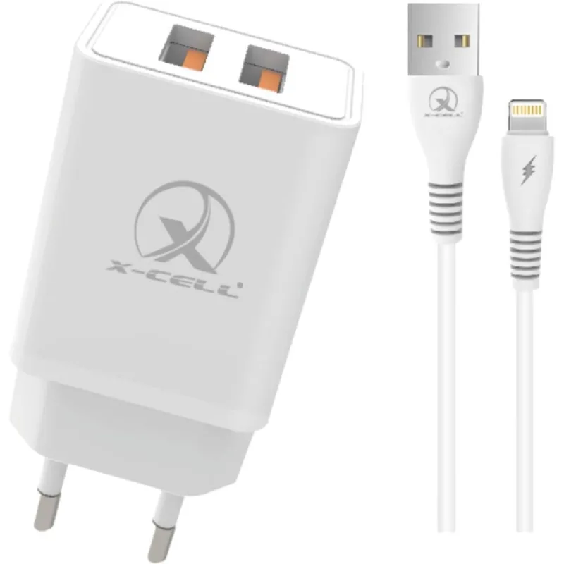 Carregador Celular de Parede 2X1 Cabo USB 6A+IOS 1M com CAR - Flex