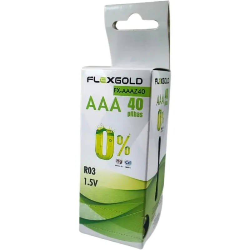 Pilha Zinco Palito AAA 1,5V Tubo C/40PILHA Caixa - Flex