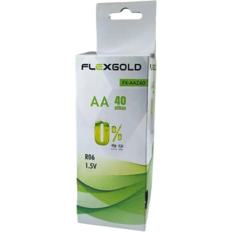 Pilha Zinco Pequena AA 1,5V Tubo C/40PILHA Caixa - Flex