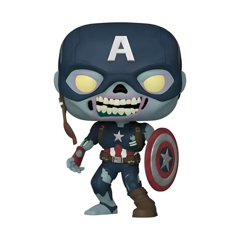 Mini Figura - Funko - Pop - Marvel - What If? - Capitão América Zombie - Piticas
