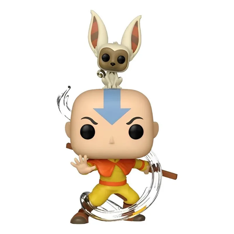 Mini Boneco e Figura - Funko - Pop Animation - Nickelodeon - Avatar - Aang Com Momo - Piticas