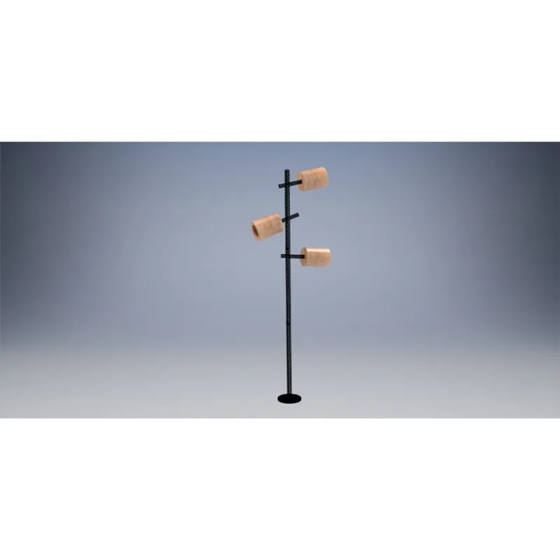 Luminária de chão Dramalux Murilo 1500mm para 3 lâmpadas bulbo E27 preto Weitz