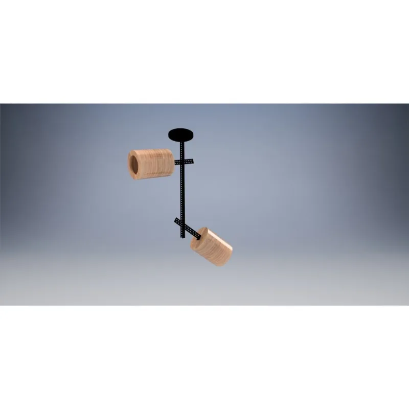 Luminária Plafon Murilo 500MM P/ 2X BULBO LED E27 Preto Weitz Dramalux