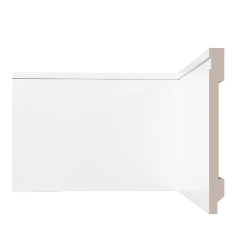Rodapé Poliestireno Frisado Vinil Forte Rodapé Poliestireno Branco Frisado 15x1,5x240cm