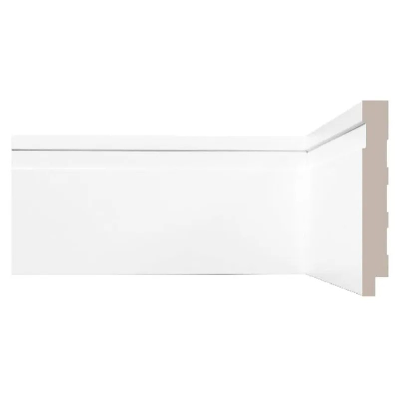 Rodapé Poliestireno Frisado Vinil Forte Rodapé Poliestireno Branco Frisado 10x1,0x240cm