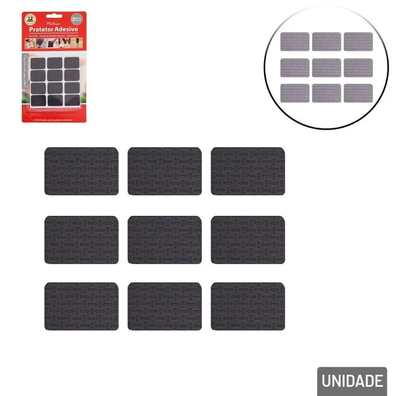 Protetor Anti Impacto 1,8x2,5cm 12 Pçs Retangular - Tudo Em Caixa