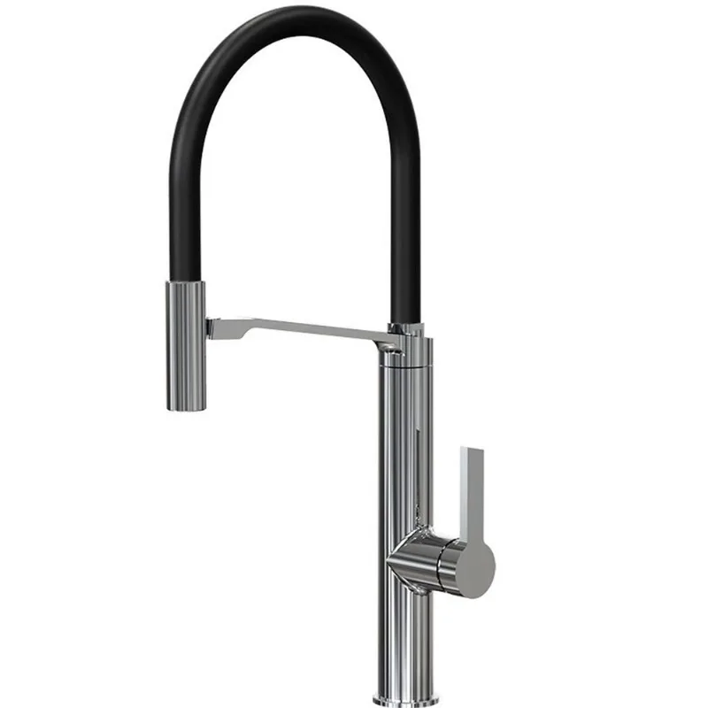Misturador Monocomando Cozinha Mesa 6256 C606 Gourmet Preto/Cromado Fani