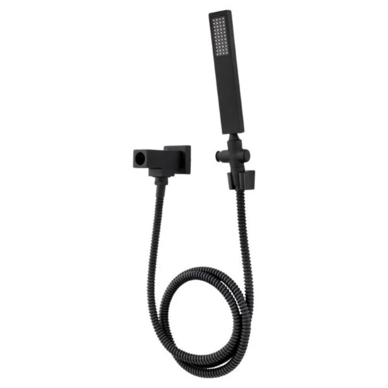 Desviador Para Chuveiro Quadrado Metal Preto Fosco Fani