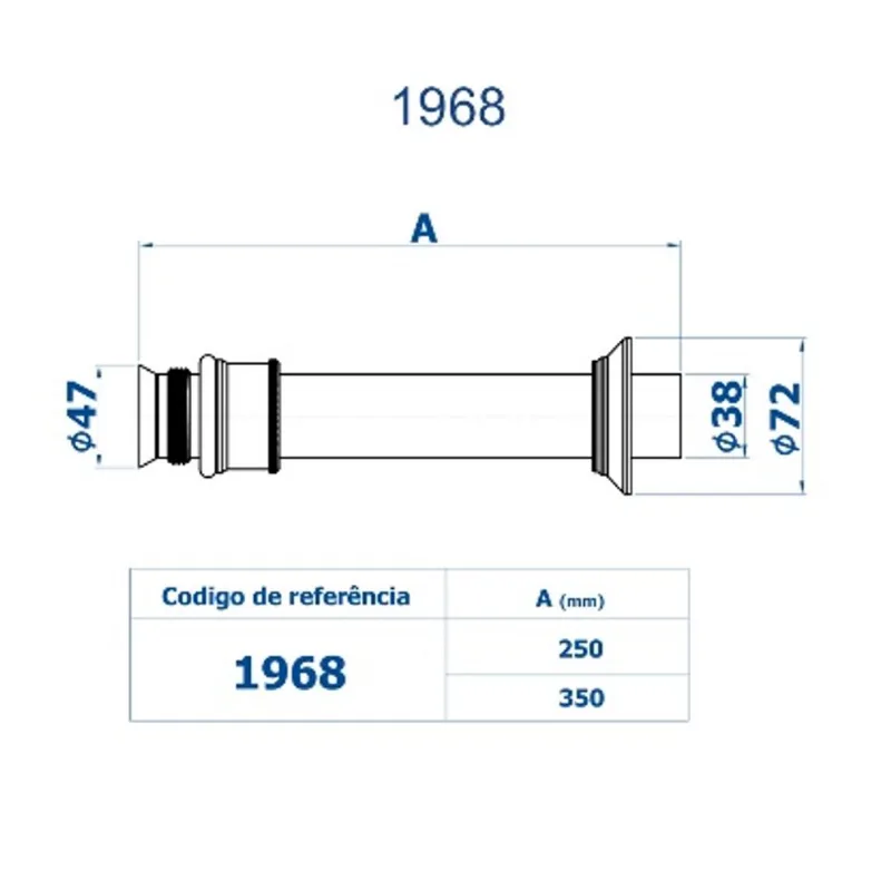 Tubo de ligacao ajustavel 1968 ch - Fani