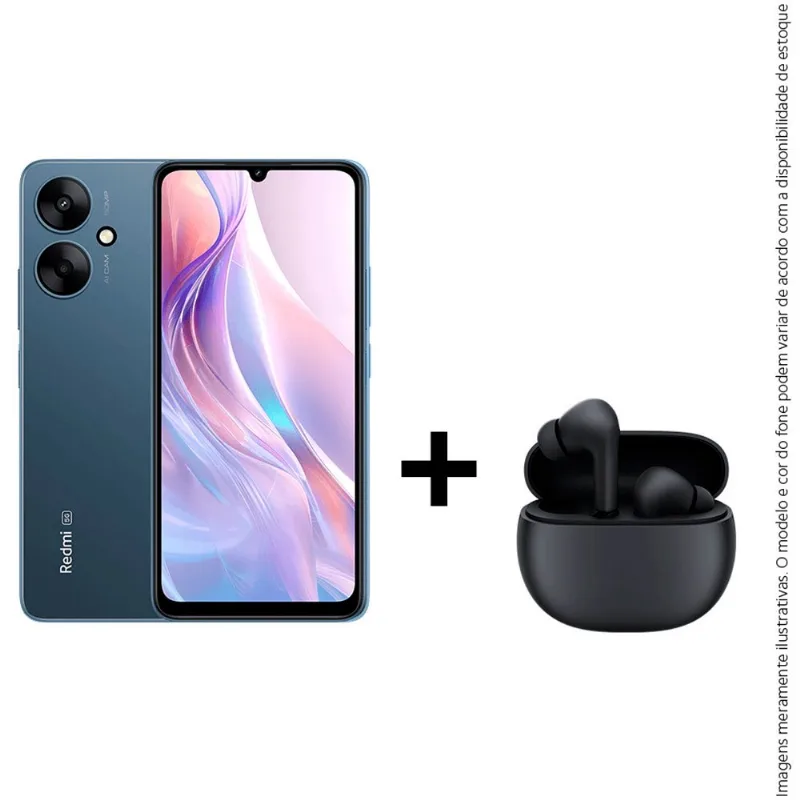Smartphone Xiaomi Redmi 13C 5G BR Azul 256GB 8GB RAM + Fone de Ouvido Xiaomi - Xiaomi