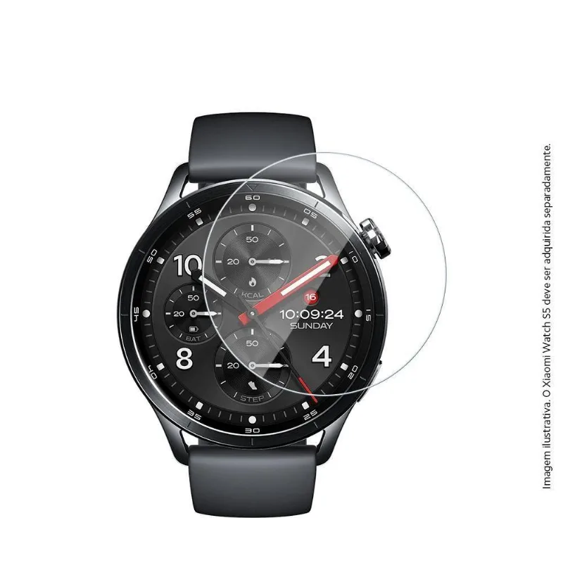 Película De Vidro Xiaomi Watch S5 Cobertura Total Temperado Transparente Com Kit Aplicação 1 Unidade - Xiaomi
