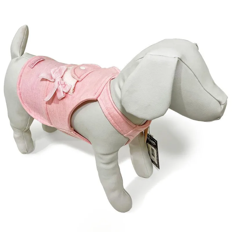 Roupinha Para Cachorros Jardineira Baby Pata Chic Rosa - P