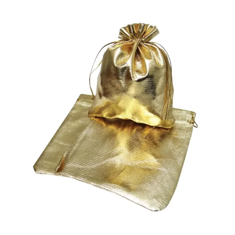 Sacos de Organza Lame Metalizado Lembrancinhas 15x20 - 10un