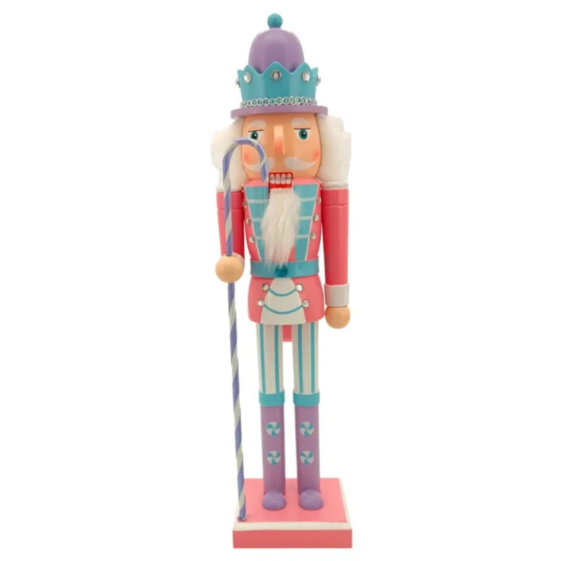 Soldado de madeira com doces de 38cm - candy rosa