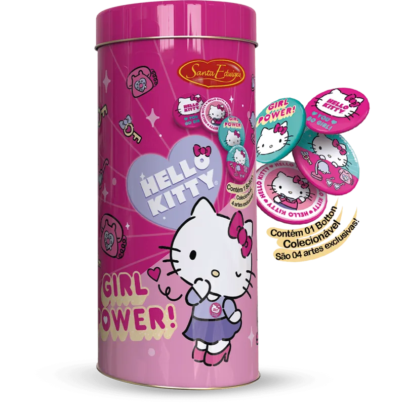 Biscoito Amanteigado Santa Edwiges Lata Hello Kitty 100g - Santa Edwiges - Mercearia