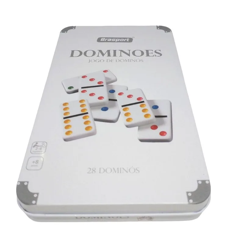 Dominó 28 Peças 9mm Estojo De Lata Brasport Mb