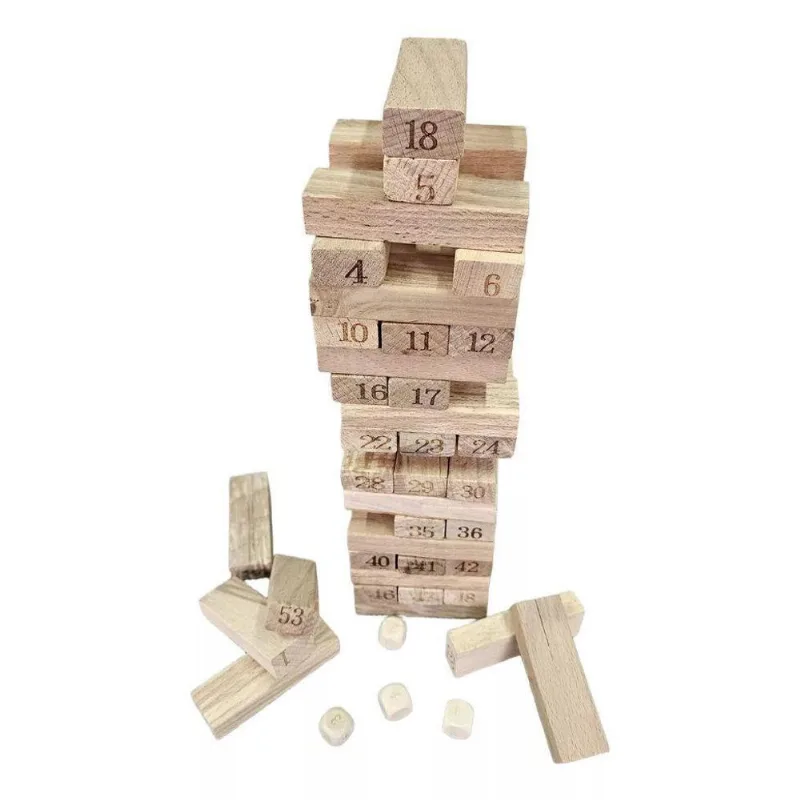 Jogo Caiu Perdeu Madeira Blocks Jenga Classico Cai Cai
