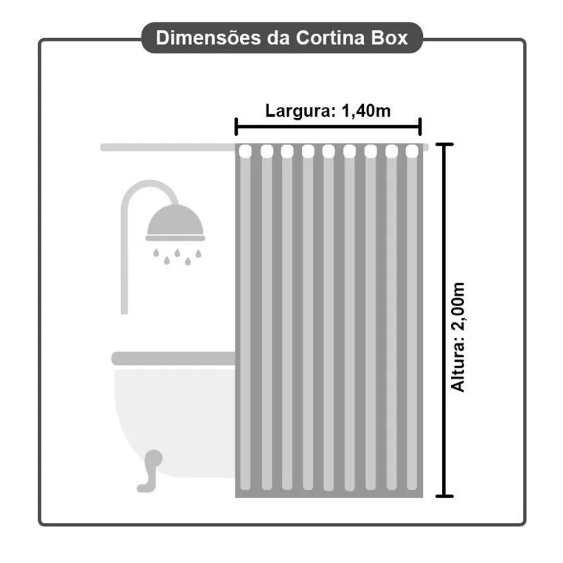 1 Cortina Box Banheiro Pvc Estampada Antimofo Ilhós M1 2,00M