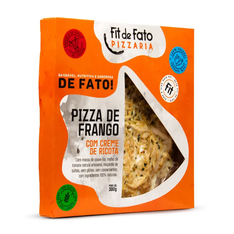 Pizza Resfriada Fit de Fato Frango com Creme de Ricota 18cm