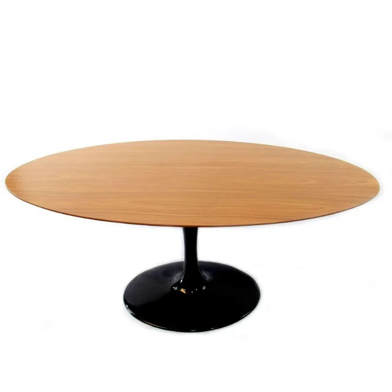 Mesa de Jantar Tulipa Oval 180x100cm Tampo Freijó Preto