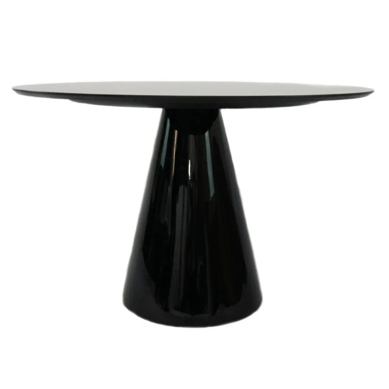 Mesa Cone 100cm Laqueada Preto - Personal Decor