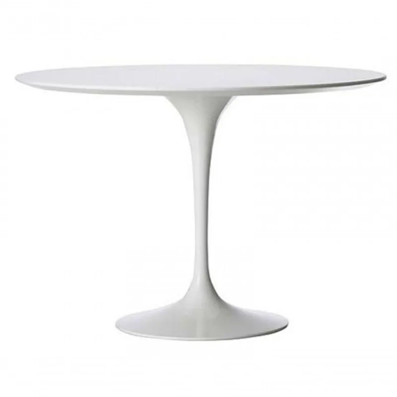 Mesa De Jantar Tulipa Saarinen Redonda 70 Cm Laqueada Cor Branco