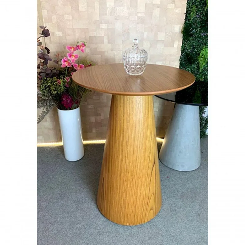 Mesa Cone De Apoio Tampo 70Cm Altura 70Cm Laminada Marrom