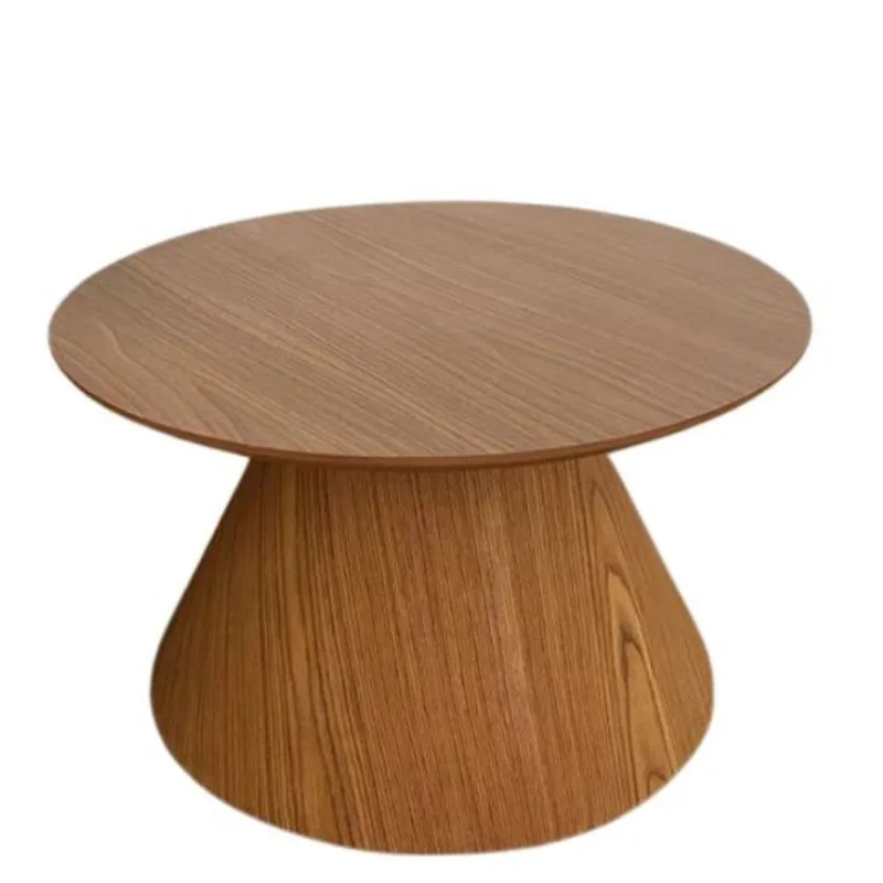 Mesa Cone De Centro Redonda 60Cm Tampo Freijó Marrom